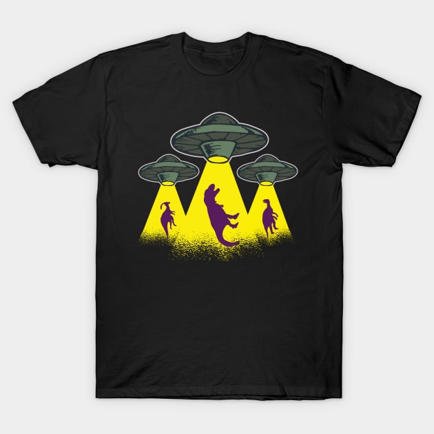 Dinosaurs and UFOs T-Shirt by Imaginariux